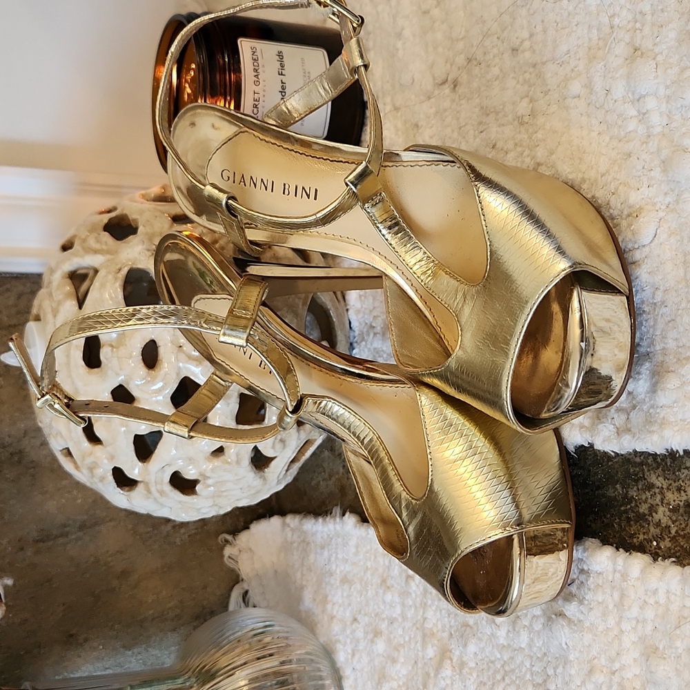 Gold T Strap Heel